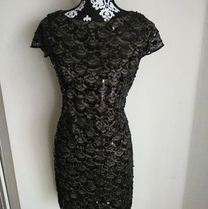 Jessica Howard Black Sequin Dress Size 6